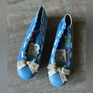 Born Shoes Women’s Celeste Blue Mid Ballet Flats Size 8 / 39 NEW Ribbon Colorful